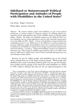 Sidelined or Mainstreamed Political Participation and Attitudes of