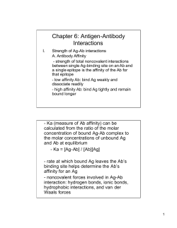 Chapter 6: Antigen-Antibody Interactions
