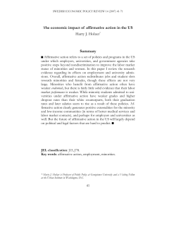 The economic impact of affirmative action in the US