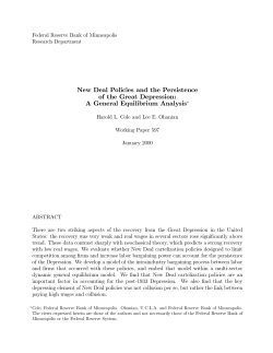 New Deal Policies and the Persistence of the Great Depression: A