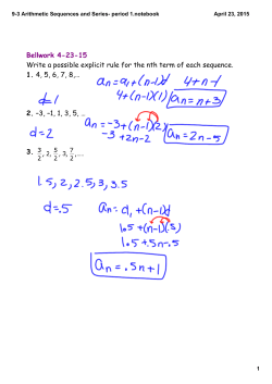 9-3 Arithmetic Sequences and Series