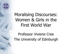 Moralising discourses: women and girls in the First World War