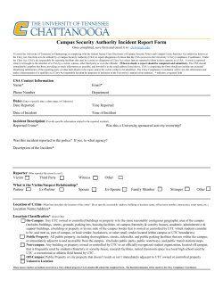 Campus Security Authority Incident Report Form