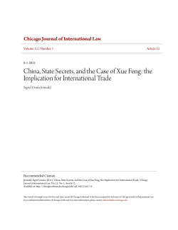 China, State Secrets, and the Case of Xue Feng