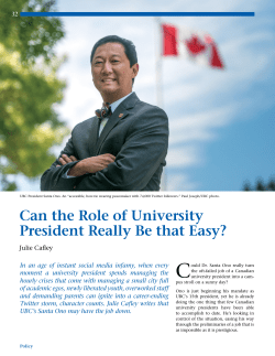 Can the Role of University President Really Be