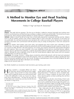 A Method to Monitor Eye and Head Tracking