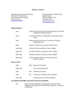 CURRICULUM VITAE - Department of German and Russian
