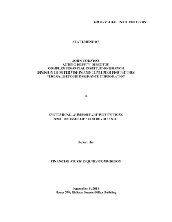 Testimony  - Financial Crisis Inquiry Commission