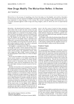 How Drugs Modify The Micturition Reflex: A Review