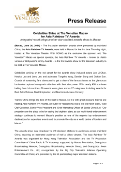 Press Release - The Venetian Macao