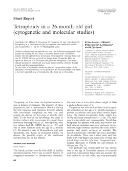 Tetraploidy in a 26-month-old girl (cytogenetic and molecular studies)