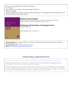 Quarterly Journal of Speech Still Burning: Self