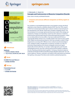 Concepts and Controversies in Obsessive
