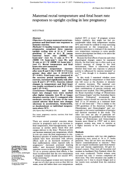 Maternal rectal temperature and fetal heart rate responses to upright
