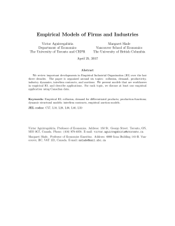 Empirical Models of Firms and Industries