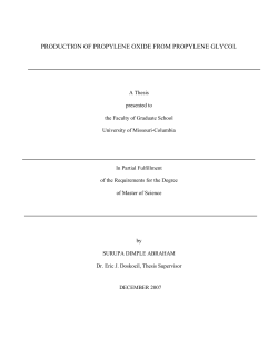 DEHYDRATION OF PROPLYENE GLYCOL