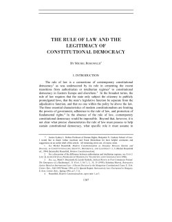 the rule of law and the legitimacy of constitutional democracy