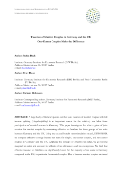 Taxation of Married Couples in Germany and the UK