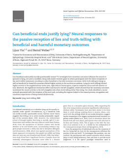 Can beneficial ends justify lying? Neural