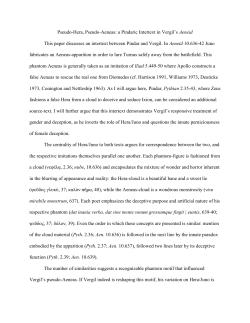 Pseudo-Hera, Pseudo-Aeneas: A Pindaric Intertext in