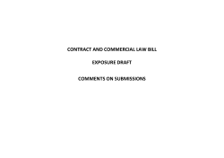 CONTRACT AND COMMERCIAL LAW BILL EXPOSURE DRAFT
