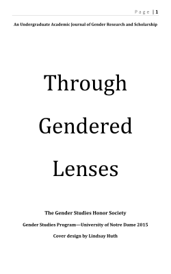 Through Gendered Lenses - Notre Dame Gender Studies Program
