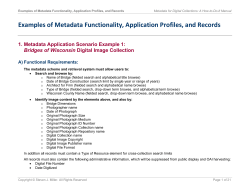 Examples of Metadata Functionality, Application Profiles