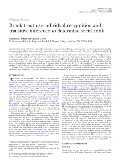 Brook trout use individual recognition and transitive inference to