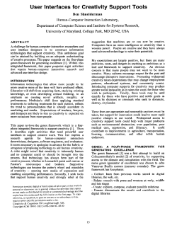 User Interfaces for Creativity Support Tools