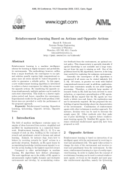 Reinforcement Learning Based on Actions and Opposite Actions