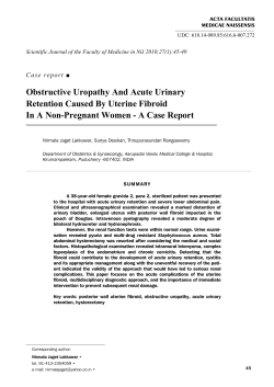 Obstructive Uropathy And Acute Urinary Retention Caused By