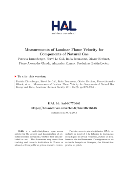 Measurements of Laminar Flame Velocity for Components of