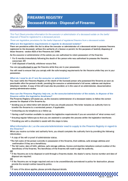 FIREARMS REGISTRY Deceased Estates - Disposal