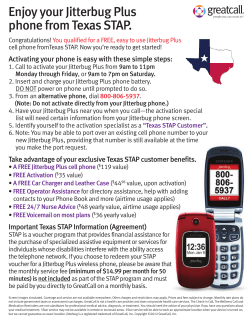Enjoy Your Jitterbug Plus phone From Texas STAP.
