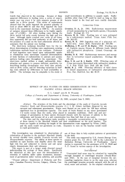 Effect of Sea Water on Seed Germination in Two Pacific Atoll Beach