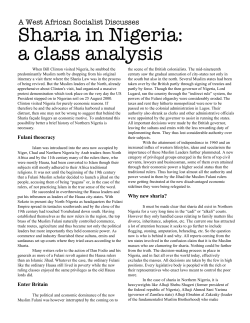 Sharia in Nigeria: a class analysis