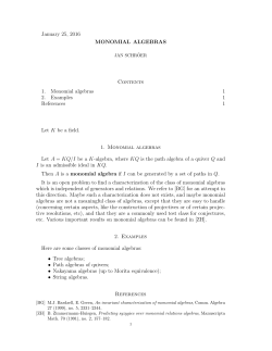 Monomial algebras - Mathematisches Institut der Universit&auml;t Bonn