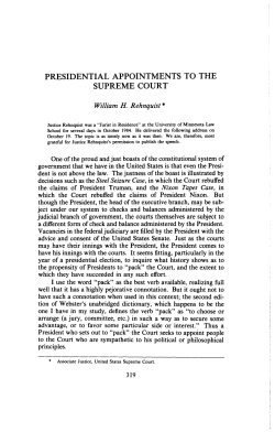 PRESIDENTIAL APPOINTMENTS TO THE SUPREME COURT