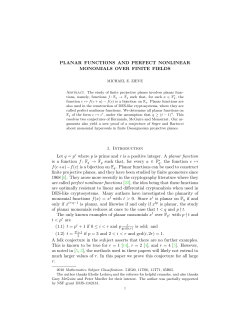 Planar functions and perfect nonlinear monomials