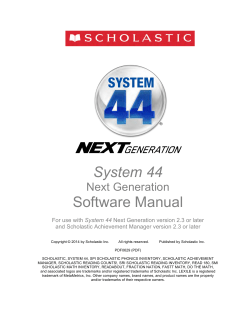 System 44 Software Manual
