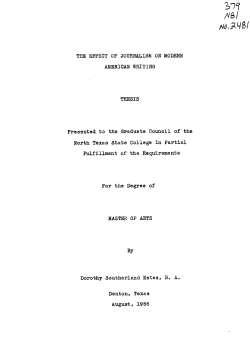 THE EFFECT OF JOURNALISM ON MODERN AMERICAN