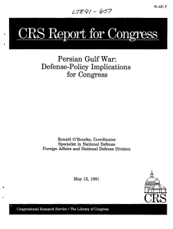 Persian Gulf War: Defense-Policy Implications for Congress