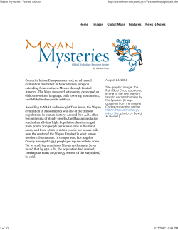 Mayan Mysteries : Feature Articles