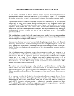 AMPLIFIED GREENHOUSE EFFECT SHAPING NORTH INTO