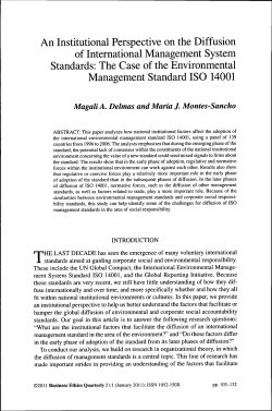 An Institutional Perspective on the Diffusion of International