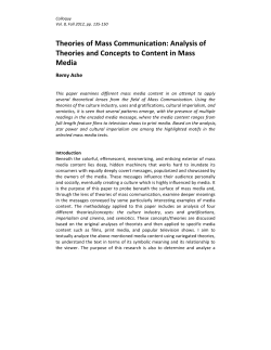 Mass!Communication:!Analysis!