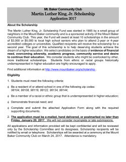 Martin Luther King, Jr. Scholarship