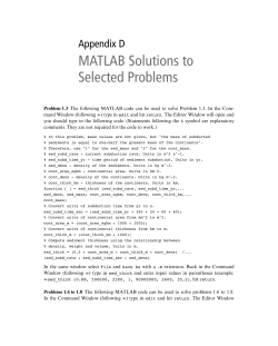 MATLAB Solutions to Selected Problems