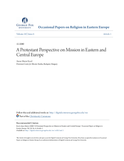A Protestant Perspective on Mission in Eastern and Central Europe