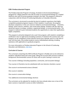 Post-baccalaureate Program - Columbia E3B
